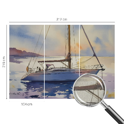 Fotobehang kinderkamer Zeilboot West
