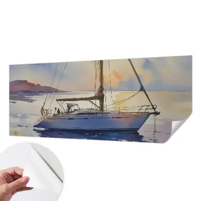 Fotobehang kinderkamer met een zeilbootmotief