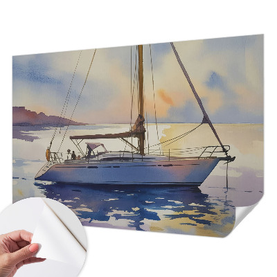 Fotobehang kinderkamer Zeilboot West
