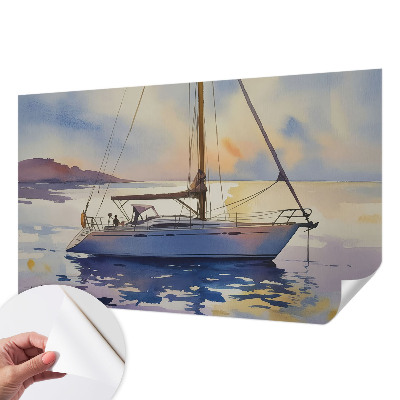 Fotobehang kinderkamer Zeilboot West