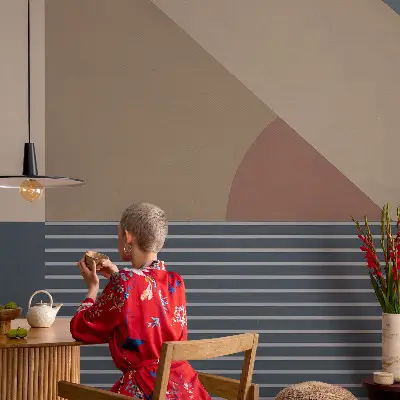 Foto behang voor de kinderkamer met een harmonieuze geometrische print
