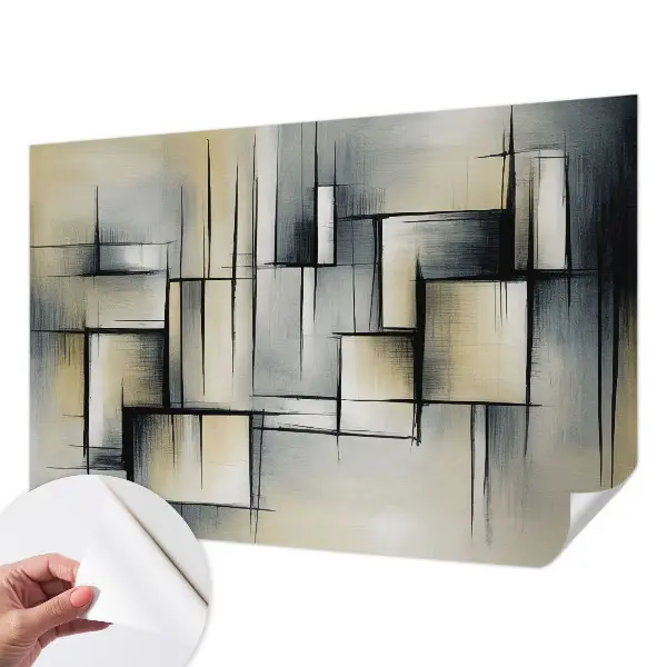 3D fotobehang met abstracte geometrische vormen