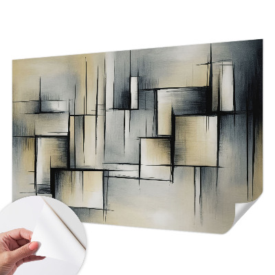 3D fotobehang met abstracte geometrische vormen