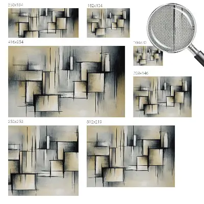 3D fotobehang met abstracte geometrische vormen