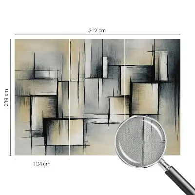 3D fotobehang met abstracte geometrische vormen