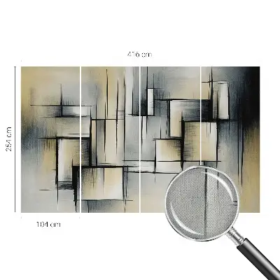 3D fotobehang met abstracte geometrische vormen