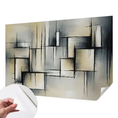3D fotobehang met abstracte geometrische vormen