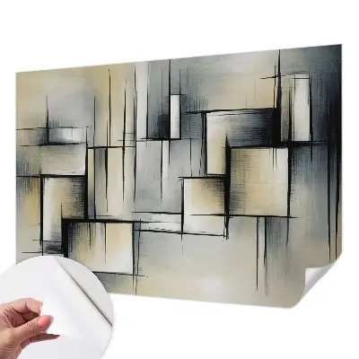 3D fotobehang met abstracte geometrische vormen