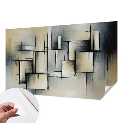 3D fotobehang met abstracte geometrische vormen