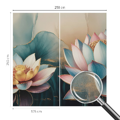 Fotobehang tienerkamer met een harmonieus motief van lotusbloemen