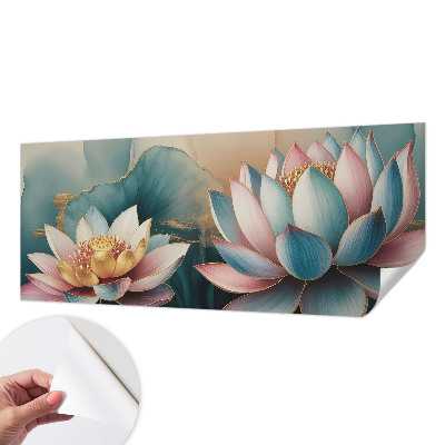 Fotobehang tienerkamer met een harmonieus motief van lotusbloemen