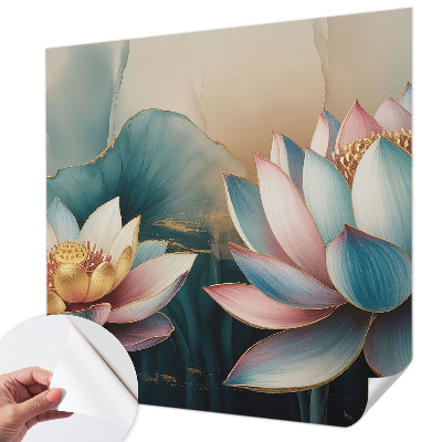 Fotobehang tienerkamer met een harmonieus motief van lotusbloemen