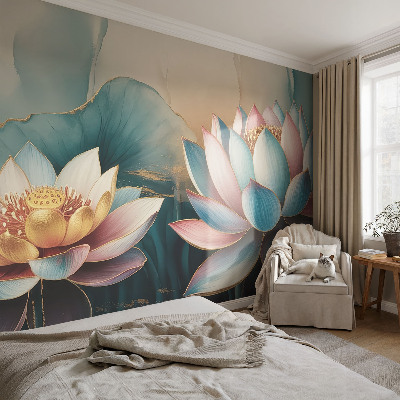 Fotobehang tienerkamer Lotusbloemen van Harmonie