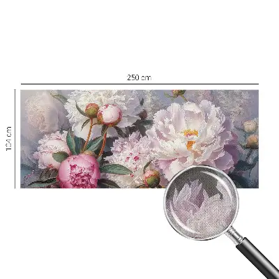 Foto behang voor de keuken met een pioenrozenboeket