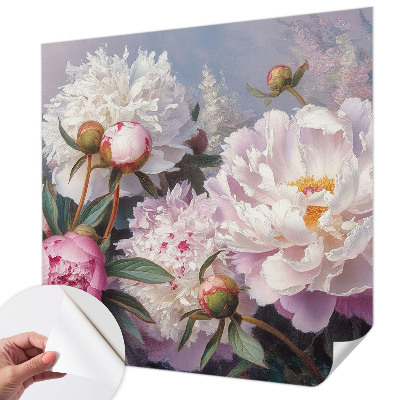 Foto behang voor de keuken Pioenrozenboeket