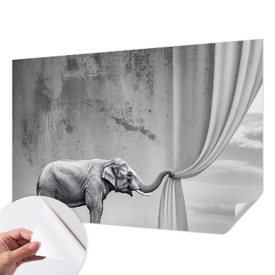 Fotobehang kinderkamer met een surrealistische olifant als decoratie