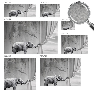Fotobehang kinderkamer met een surrealistische olifant als decoratie