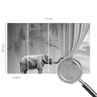 Fotobehang kinderkamer met een surrealistische olifant als decoratie