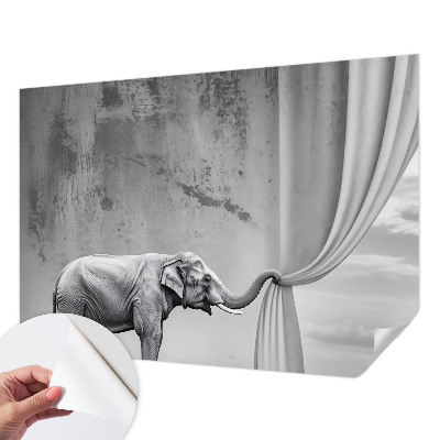 Fotobehang kinderkamer met een surrealistische olifant als decoratie