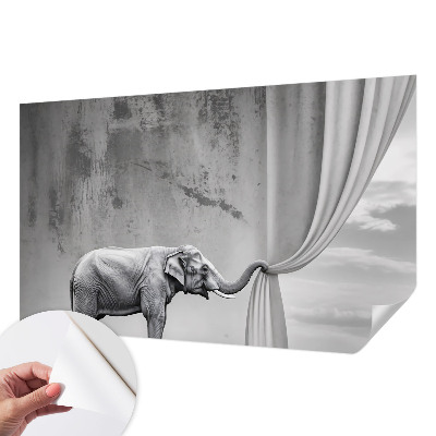 Fotobehang kinderkamer met een surrealistische olifant als decoratie