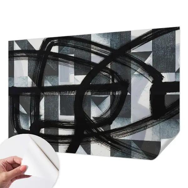 Fotobehang babykamer met een expressief geometrisch motief