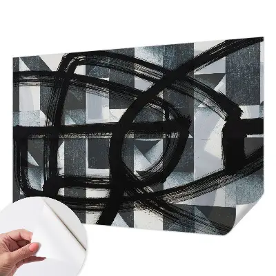 Fotobehang babykamer met een expressief geometrisch motief