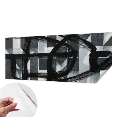Fotobehang babykamer met een expressief geometrisch motief