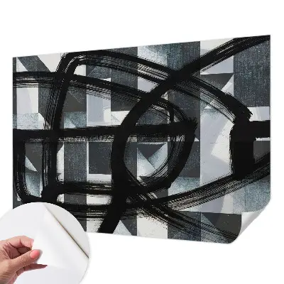 Fotobehang babykamer met een expressief geometrisch motief