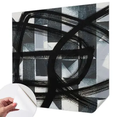 Fotobehang babykamer met een expressief geometrisch motief