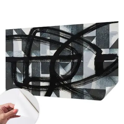 Fotobehang babykamer met een expressief geometrisch motief
