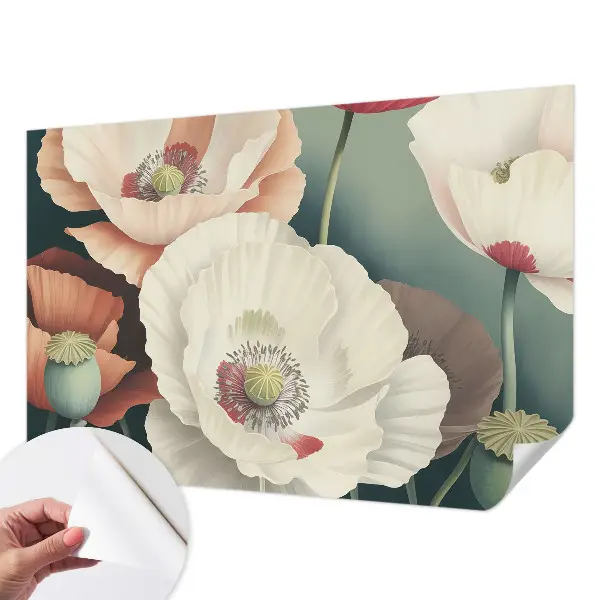 Foto behang voor de keuken met een bloemenpracht als motief