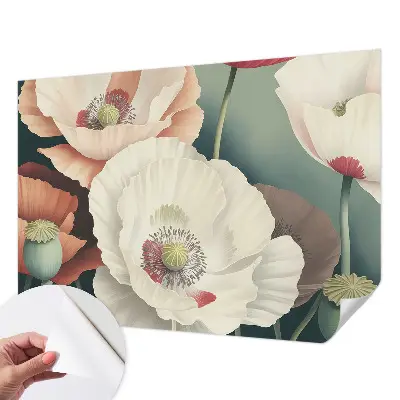 Foto behang voor de keuken met een bloemenpracht als motief