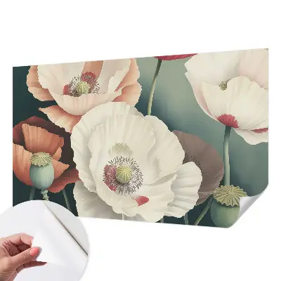 Foto behang voor de keuken met een bloemenpracht als motief
