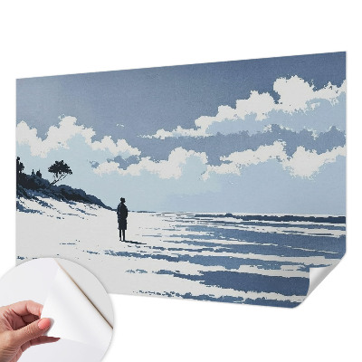 Zelfklevend fotobehang met het motief 'Stilte op het strand'
