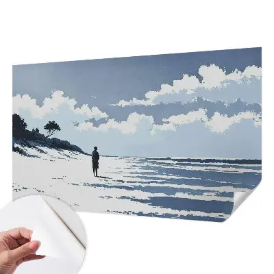 Zelfklevend fotobehang met het motief 'Stilte op het strand'