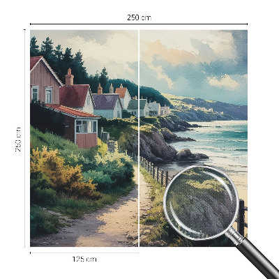 Zelfklevend fotobehang op maat Klifhuizen