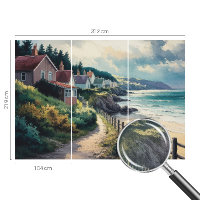 Zelfklevend fotobehang op maat Klifhuizen