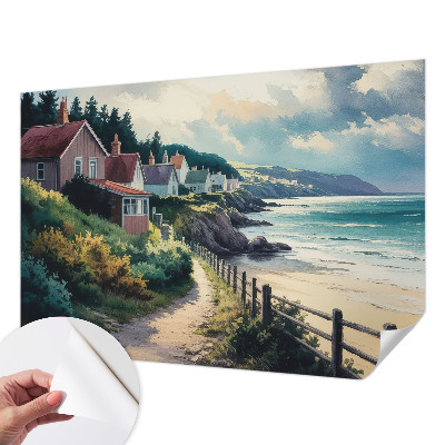 Zelfklevend fotobehang op maat Klifhuizen