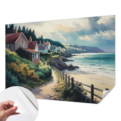 Zelfklevend fotobehang op maat Klifhuizen