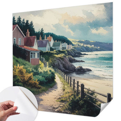 Zelfklevend fotobehang op maat Klifhuizen
