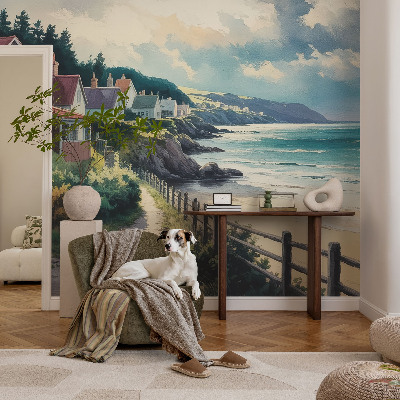 Zelfklevend fotobehang op maat Klifhuizen