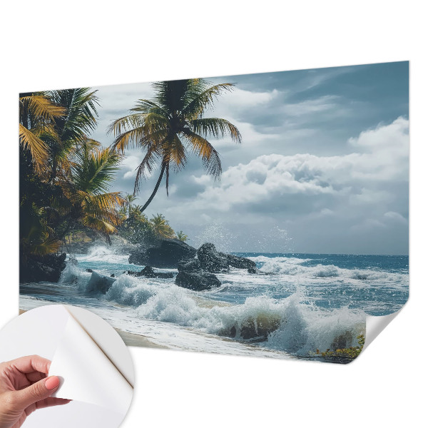 Zelfklevende behangsticker Exotisch strand