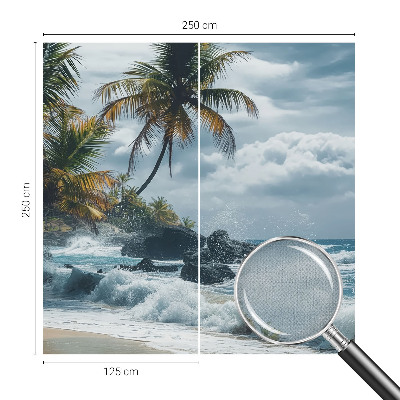 Zelfklevende behangsticker met een exotisch strandmotief