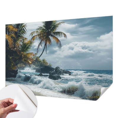 Zelfklevende behangsticker Exotisch strand