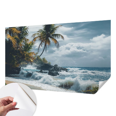 Zelfklevende behangsticker Exotisch strand