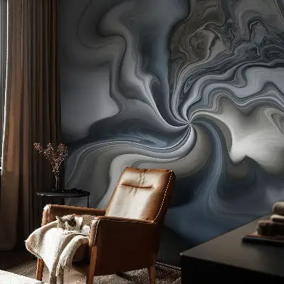 Foto behang voor de keuken met een motief van wervelende wolken