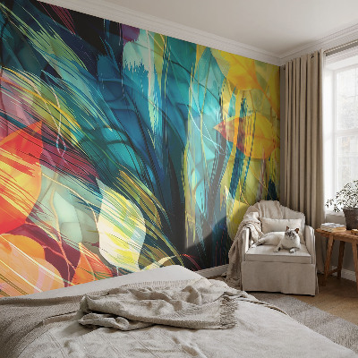 Foto behang voor de kinderkamer Abstracte bladeren