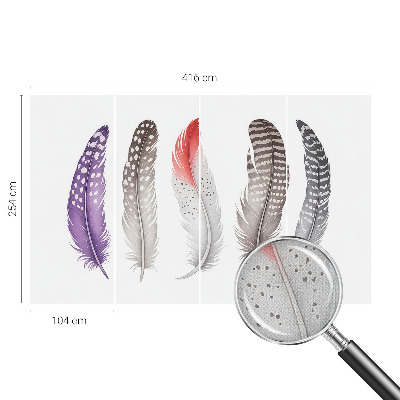 Foto behang voor de keuken Gedessineerde veren