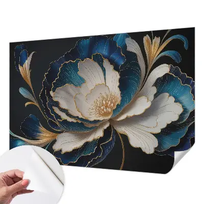 3D fotobehang met een bloemenpatroon