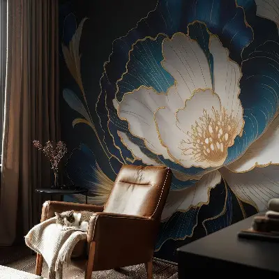 3D fotobehang met een bloemenpatroon